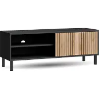 Planetmöbel LIORA - TV-meubel 120 cm - Antraciet - Met Goud eiken deur
