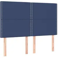 vidaXL Boxspring met matras stof blauw 140x200 cm