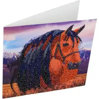 Crystal Art Diamond Painting-kaartset - Paard - Maak je eigen 7"x7"-kaartset - voor 8 jaar en ouder