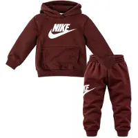 Nike Club Fleece Trainingspak Hooded Peuters/Kleuters Bordeauxrood Wit