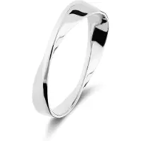 Lucardi Dames Zilveren ring - Ring - 925 Zilver - Zilverkleurig - 19 / 60 mm