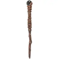 Something Different Magische Toverstaf met Zwarte Obsidiaan Bol - Rituele Altaarstaf voor Bescherming & Aarding met Opbergzakje