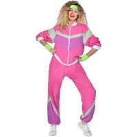 Amscan Mens Costume 80's Joggersuit Pink X