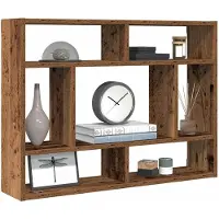vidaXL Wandschap 75x16x55 cm bewerkt hout oud houtkleurig