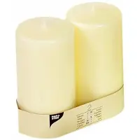 Papstar Stumpenkerze "Ivory", Durchmesser: 80 mm, elfenbein aus Paraffin, Höhe: 150 mm, Brenndauer: ca. 7...
