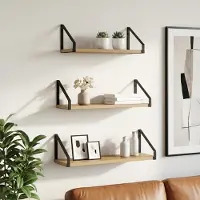 vidaXL Wandplanken 3 st Artisanaal eiken 60 x 16 x 15,5 cm