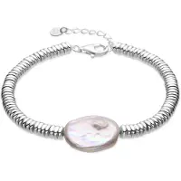 Luxenter armband in 925 sterling zilver en witte parel rhodium afwerking - Siever