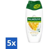 Palmolive 5 x Naturals - Douchecrème - Honing & Melk - Hydraterende Melk - 250 ml - Voordeelverpakking - 5 stuks