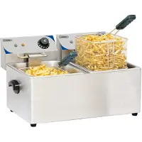 Casselin friteuse 2 x 4 liter van roestvrij staal - met v...