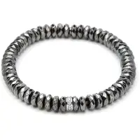 Luxenter armband gemaakt van 925 sterling zilver en hematiet, afgewerkt in rhodium - Sihi