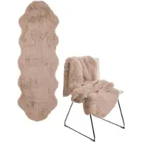 PromoHome Luxe Imitatie Lamsvacht Vloerkleed XXL - Zacht Pluizig Tapijt voor Binnen en Buiten