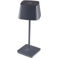 Harms Import Tafellamp outdoor LED tafellamp touch dimmer leeslamp batterij balkon, aluminium antraciet, IP54, 1x LED 53Lm warm wit, LxBxH 11x11x28 cm