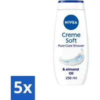 Nivea 5 x - Douchecrème - Rich Moisture Soft - 250 ml - Voordeelverpakking - 5 stuks