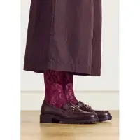 Manfield - Dames - Bruine leren loafers met gouden chain - Maat 38