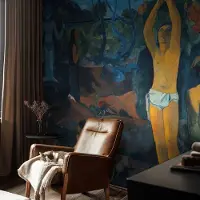 Coloray Vliesbehang - Blauw Snellijm Behang - 208x146 cm - Tropische Harmonie Muurschildering - Slaapkamer behang Deel - Fotobehang Vlies - Slaapkamer behang