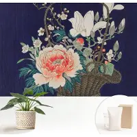 Wallfluent Fotobehang - Marine Vliesbehang - 152x104 cm - Bloemenmand Muurschildering - Gang behang Bloemen En Planten - Fotobehang Vlies - Slaapkamer behang