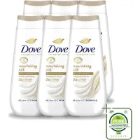 Dove 6 x Douchecrème - Nourishing Silk - 225 ml - Grootverpakking - Vaatwasstrips - Douchecrème - Huid Verzorging - Zijdezachte Huid - Droge Huid - Hydratatie