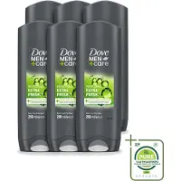 Dove 6 x Men+Care Douchegel - Extra Fresh - 250 ml - Grootverpakking - Vaatwasstrips - Douchegel Voor Mannen - Frisse Geur - Huidverzorging - Uitdroging Voorkomen - MICROMOISTURE Technologie