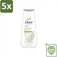 Dove 5 x Douchecrème - Nourishing Silk - 225 ml - Grootverpakking - Vaatwasstrips - Douchecrème - Huid Verzorging - Zijdezachte Huid - Droge Huid - Hydratatie