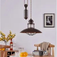 LINDBY Hanglamp Louisanne, dimbaar, bruin / roest, Hal, metaal, Maritiem, hanglamp