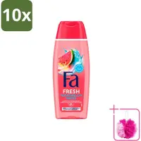 Fa 10 x – Douchegel – Watermelon Waves – 250 ml - Bulkverpakking - Douchegel tropisch - Douchemop - Douchegel hydraterend