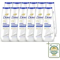 Dove 12 x Douchecrème - Deeply Nourishing - 600 ml - Wasstrips - Douchegel - Huidverzorging - Droge Huid - Hydratatie - Verzorgende Douchegel
