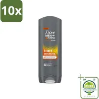 Dove 10 x Men+Care 3-in-1 Douchegel - Sport - 250 ml - Grootverpakking - Vaatwasstrips - Sportverzorging - Lichaamverzorging - Gezichtsverzorging - Haarverzorging - Sportdouchegel