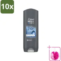 Dove 10 x Men+Care Douchegel - Cool Fresh - 250 ml - Bulkverpakking - Douchegel voor mannen - Douchemop - Hydraterende douchegel