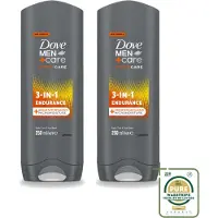 Dove 2 x Men+Care 3-in-1 Douchegel - Sport - 250 ml - Wasstrips - Douchegel Sport - Sport Verzorging - Mannelijke Verzorging - Lichaam En Gezicht Reinigen - Hydraat Huid