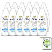 Dove 12 x Douchecrème - Hydrate - 720 ml - Grootverpakking - Vaatwasstrips - Hydratatie - Droge Huid - Reinigingsgel - Milde Reiniging - Microbioomvriendelijk