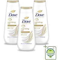 Dove 3 x Douchecrème - Nourishing Silk - 225 ml - Grootverpakking - Vaatwasstrips - Douchecrème - Huid Verzorging - Zijdezachte Huid - Droge Huid - Hydratatie