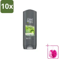 Dove 10 x Men+Care Douchegel - Extra Fresh - 250 ml - Bulkverpakking - Douchegel voor mannen - Douchemop - Frisse geur