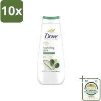 Dove 10 x Douchecrème - Hydrating Care - Aloe Vera - 400 ml - Wasstrips - Douchegel - Hydraterende Douchegel - Droge Huid - Douchegel Voor Droge Huid - Douchegel Met Aloë Vera
