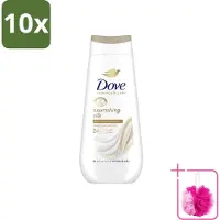 Dove 10 x Douchecrème - Nourishing Silk - 225 ml - Bulkverpakking - Douchecrème - Douchemop - Huid verzorging