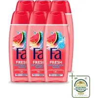 Fa 6 x – Douchegel – Watermelon Waves – 250 ml - Wasstrips - Douchegel - Tropische Geur - Hydraterende Douchegel - Douchegel Voor Huid - Douchegel Voor Exotische Geur