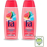 Fa 2 x – Douchegel – Watermelon Waves – 250 ml - Grootverpakking - Vaatwasstrips - Douchegel Tropisch - Douchegel Hydraterend - Douchegel Voor Huid - Tropische Geur - Douchegel Voor Dagelijks Gebruik