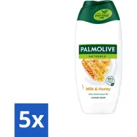 Palmolive 5 x Naturals - Douchecrème - Honing & Melk - Hydraterende Melk - 250 ml - Voordeelverpakking - 5 stuks