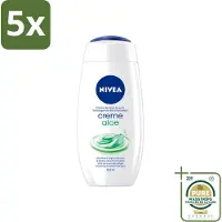 Nivea 5 x - Douchegel - Aloë Douchecrème - 250 ml - Wasstrips - Douchegel - Aloe Vera - Hydratatie - Verzorging - Frisse Geur