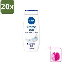 Nivea 20 x - Douchecrème - Rich Moisture Soft - 250 ml - Bulkverpakking - Douchecrème - Douchemop - Hydratatie
