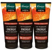 Kneipp Douche Men Energie – Verfrissende Douchegel – 3 × 200 ml – Met Citrus & Guarana
