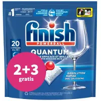 Finish 2+3 gratis: Quantum Vaatwastabletten Regular 20 stuks
