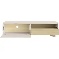 Selsey Distria – TV-meubel met lade kasjmiergrijs / eikenlook, 175 cm