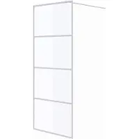 vidaXL Inloopdouchewand 80x195 cm transparant ESG-glas wit