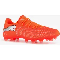Puma Voetbalschoen 'Future 9 Play' zilvergrijs / oranjerood / neonrood / wit