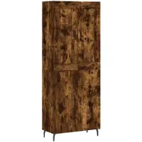 vidaXL Hoge kast 69,5x34x180 cm bewerkt hout gerookt eikenkleurig