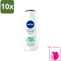 Nivea 10 x - Douchegel - Aloë Douchecrème - 250 ml - Bulkverpakking - Douchegel - Douchemop - Aloe vera