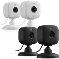 Amazon Blink Mini 2, beveiligings-IP-camera, geschikt voor binnen en buiten, draadloos, compatibel met Alexa, kan op een tafel of aan de muur worden geplaatst, zwart