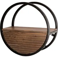 Nest of Nora Wandplank Floki - ø50 cm - 1 lade van massief acaciahout - Bruin