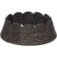 vidaXL Kerstboomkraag Rond Zwart Diam. 105 x 28 cm Waterhyacint
