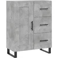 vidaXL Hoge kast 69,5x34x180 cm bewerkt hout betongrijs